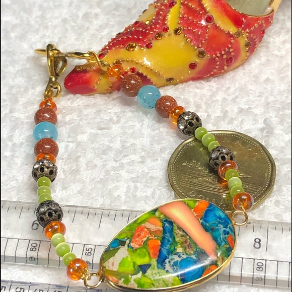 Stunning yellow and orange beaded bracelet - Picture 8 of 10